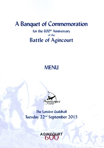 Guildhall, London, Sept 2015 - Banquet Commemorating the 600th Annivesary of the Battle of Agincourt