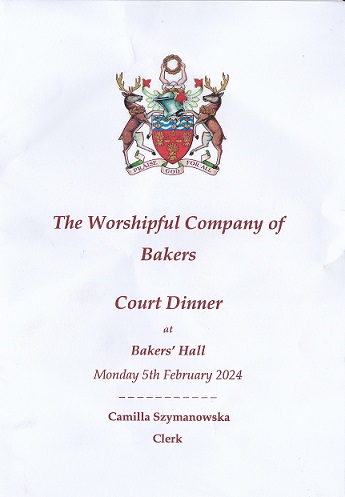 Bakers' Company - Court Dinner - Bakers' Hall, Feb 24