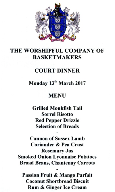 Basketmakers Company Court Dinner - March 2017
