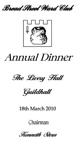 Bread Street Ward Club Annual Dinner, March 2011