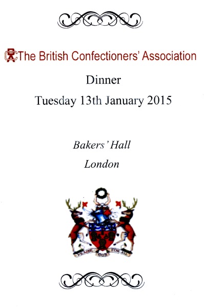 British Confectioners Association - Dinner at Bakers' Hall, Jan 2015