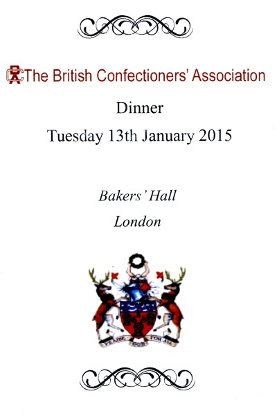 British Confectioners Association - Dinner at Bakers' Hall, Jan 2015