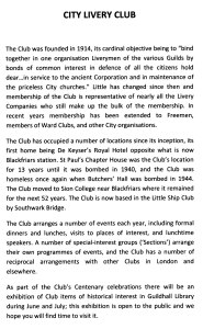 City Livery Club - Centenary Banquet, June 2014