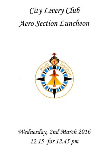 City Livery Club - Aero Luncheon at Guildhall Club, Mar 2016