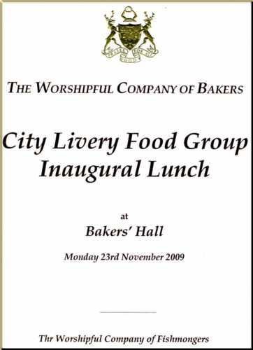 City Livery Food Group Inaugural Lunch Nov 2009