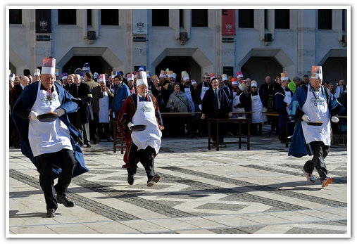 The 11th Annual City Inter-Livery Pancake Races - Guildhall Yard, London 2015