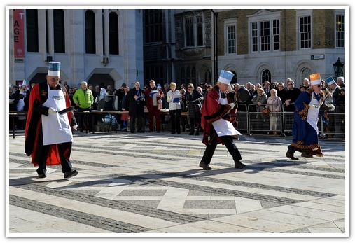 The 11th Annual City Inter-Livery Pancake Races - Guildhall Yard, London 2015