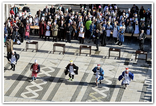 The 11th Annual City Inter-Livery Pancake Races - Guildhall Yard, London 2015