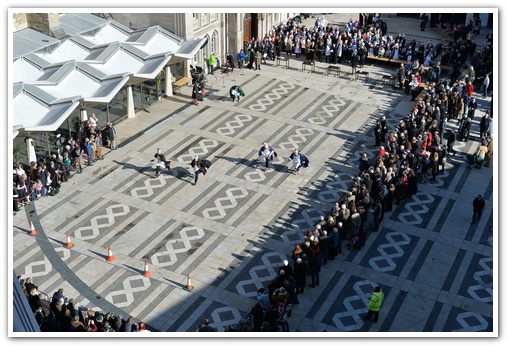 The 11th Annual City Inter-Livery Pancake Races - Guildhall Yard, London 2015