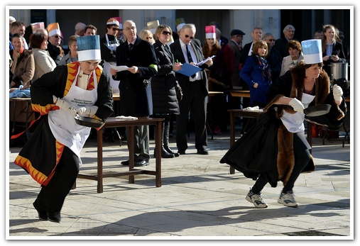 The 11th Annual City Inter-Livery Pancake Races - Guildhall Yard, London 2015