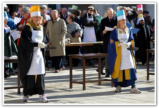 The 11th Annual City Inter-Livery Pancake Races - Guildhall Yard, London 2015