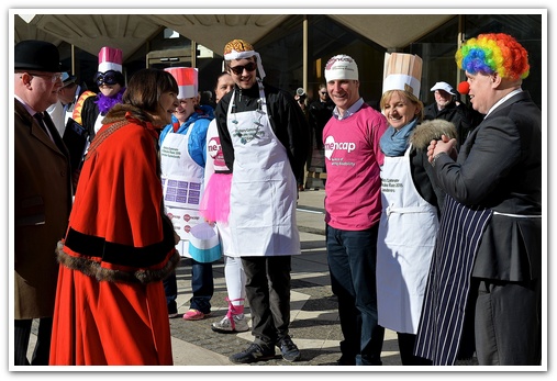 The 11th Annual City Inter-Livery Pancake Races - Guildhall Yard, London 2015