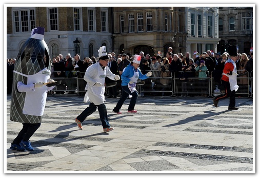 The 11th Annual City Inter-Livery Pancake Races - Guildhall Yard, London 2015