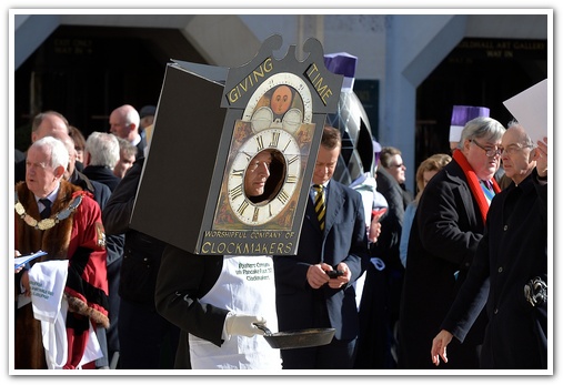 The 11th Annual City Inter-Livery Pancake Races - Guildhall Yard, London 2015