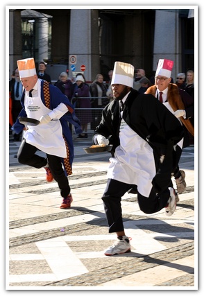 The 11th Annual City Inter-Livery Pancake Races - Guildhall Yard, London 2015