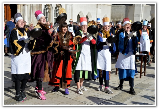 The 11th Annual City Inter-Livery Pancake Races - Guildhall Yard, London 2015