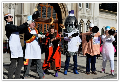 The 11th Annual City Inter-Livery Pancake Races - Guildhall Yard, London 2015