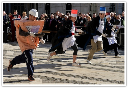 The 11th Annual City Inter-Livery Pancake Races - Guildhall Yard, London 2015