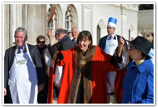 The 11th Annual City Inter-Livery Pancake Races - Guildhall Yard, London 2015