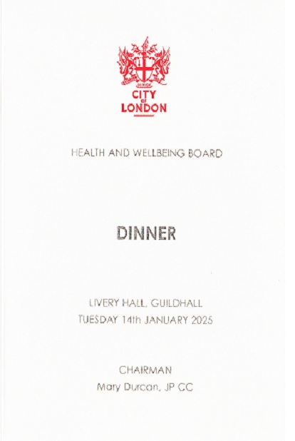City of London_Health and well being dinner Jan 25