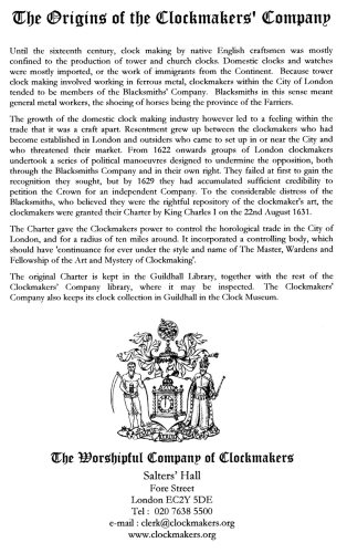 The Worshipful Company of Clockmakers - Lady Day Court Luncheon, April 2013