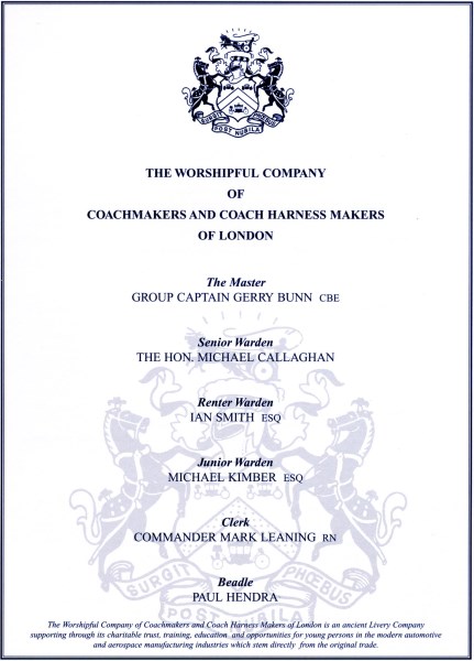 The Worshipful Company of Coachmakers - The Banquet, Guildhall, City of London, June 2013