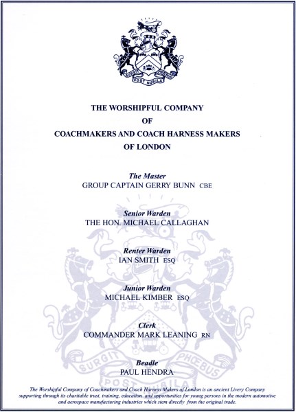 The Worshipful Company of Coachmakers - The Banquet, Guildhall, City of London, June 2013