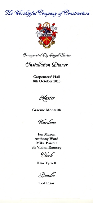 Constructors Company Installation Dinner - Oct 2015