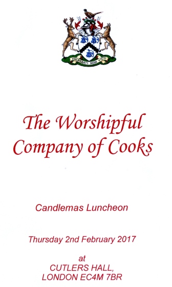 Worpshipful Company of Cooks - Candlemas Luncheon 2017