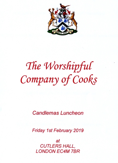 Worpshipful Company of Cooks - Candlemas Luncheon 2019