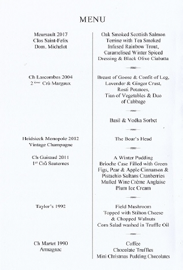 Feast of The Boar's head_menu_Dec 2022