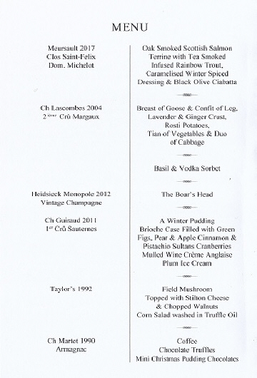 Feast of The Boar's head_menu_Dec 2022