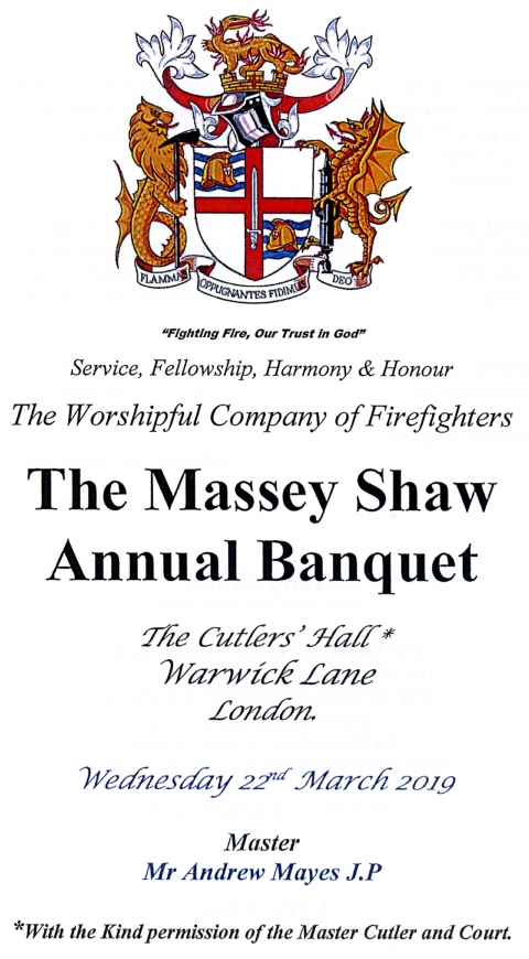 Firefighters Banquet, Cutlers' Hall, March 2019