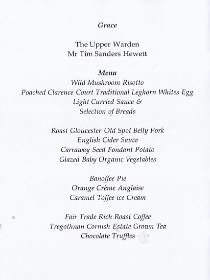 The Worshipful Company of Fletchers - court luncheon, June 2015