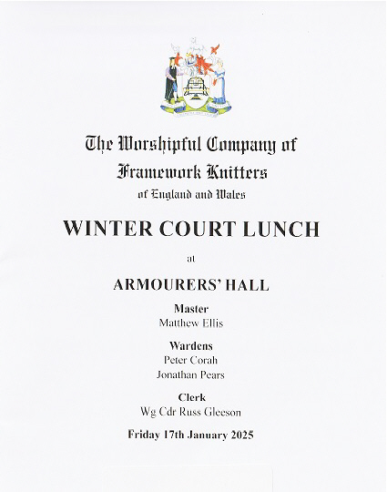Winter Court Lunch at Armourers Halll - Jan 2025