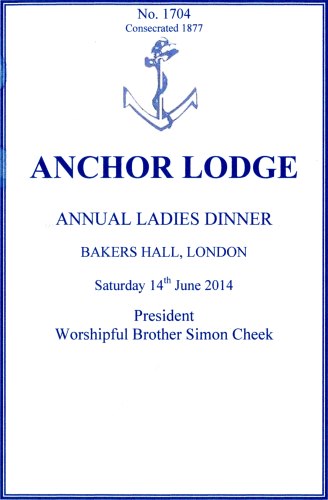 Anchor Lodge - Annual Ladies Dinner, June 2014