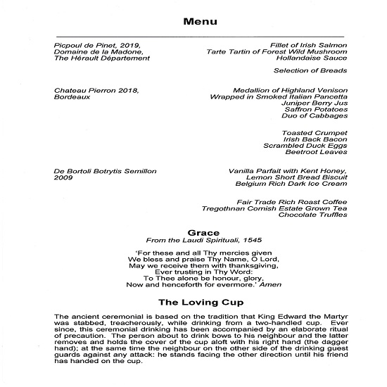 The Worshipful Company of Glass Sellers of London - Livery Dinner, Sept 2021