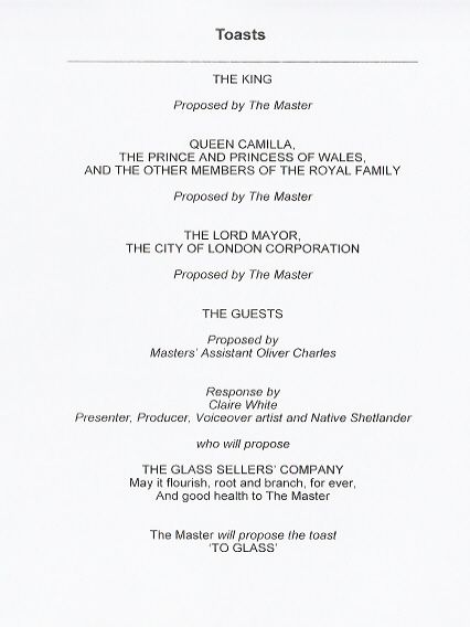 The Worshipful Company of Glass Sellers of London - Livery Dinner, March 2025