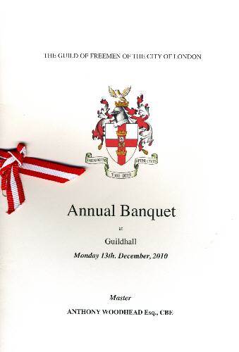 Guild of Freemen Annual Banquet at Guildhall Dec 2010