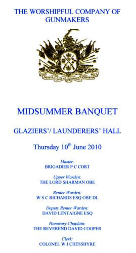 Gunmakers Midsummer Banquet 2010