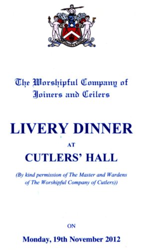 Joiners and Ceilers Company - Livery Dinner, Nov 2012