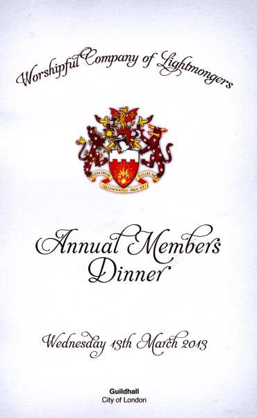 Lightmongers Company Annual Awards Dinner – March 2013