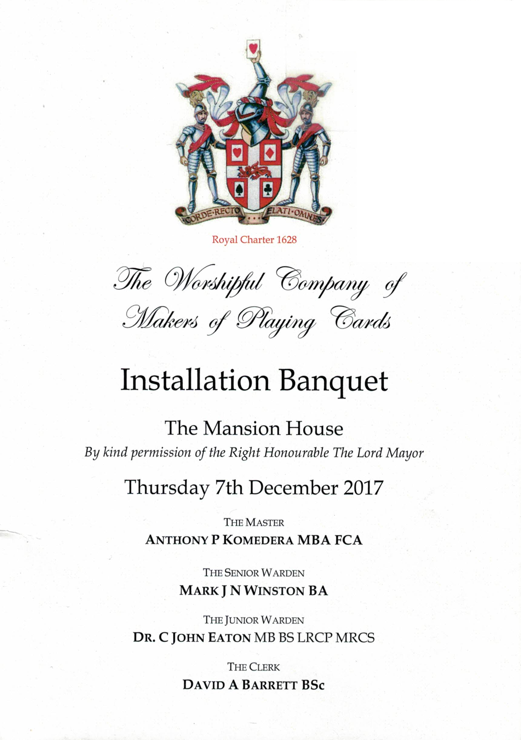 Installation Banquet - Dec 2017
