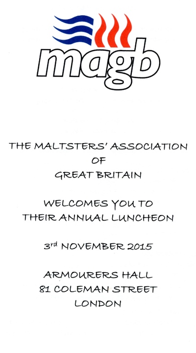 MAGB Annual Luncheon at Armourers' Hall City of London, Nov 2015