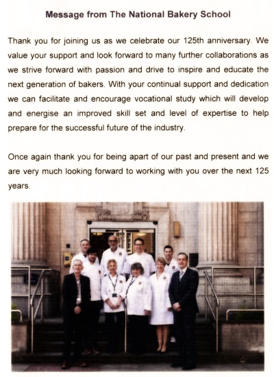 National Bakery School 125th anniversary event at Bakers Hall