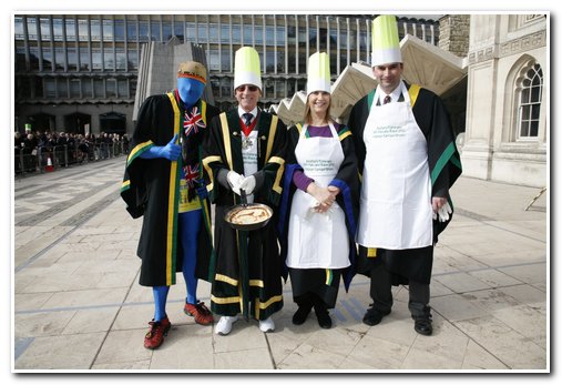 The 8th Annual City of London & Inter-Livery Pancake Races - Guildhall Yard, London 2012