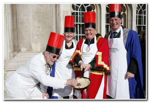 The 8th Annual City of London & Inter-Livery Pancake Races - Guildhall Yard, London 2012