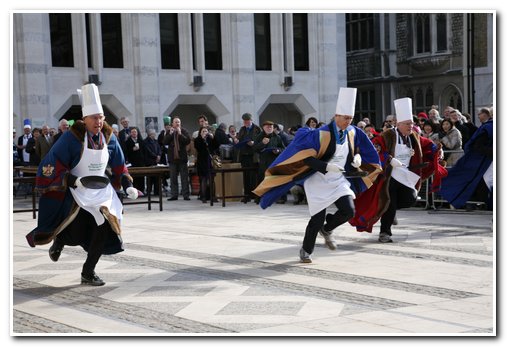 The 8th Annual City of London & Inter-Livery Pancake Races - Guildhall Yard, London 2012