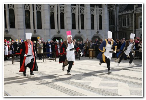 The 8th Annual City of London & Inter-Livery Pancake Races - Guildhall Yard, London 2012