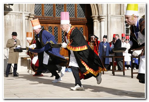 The 8th Annual City of London & Inter-Livery Pancake Races - Guildhall Yard, London 2012